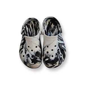 CROCS Toddler Kids Clogs Shoes Size 8 C Black/ White Swirl